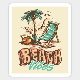 Beach Vibes Retro Vintage Holiday Art Magnet